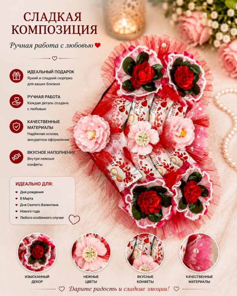 Сладкая композиция «Цветочное признание»