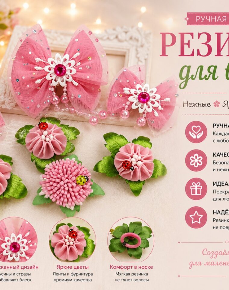 Резинки для волос «Розовая коллекция»