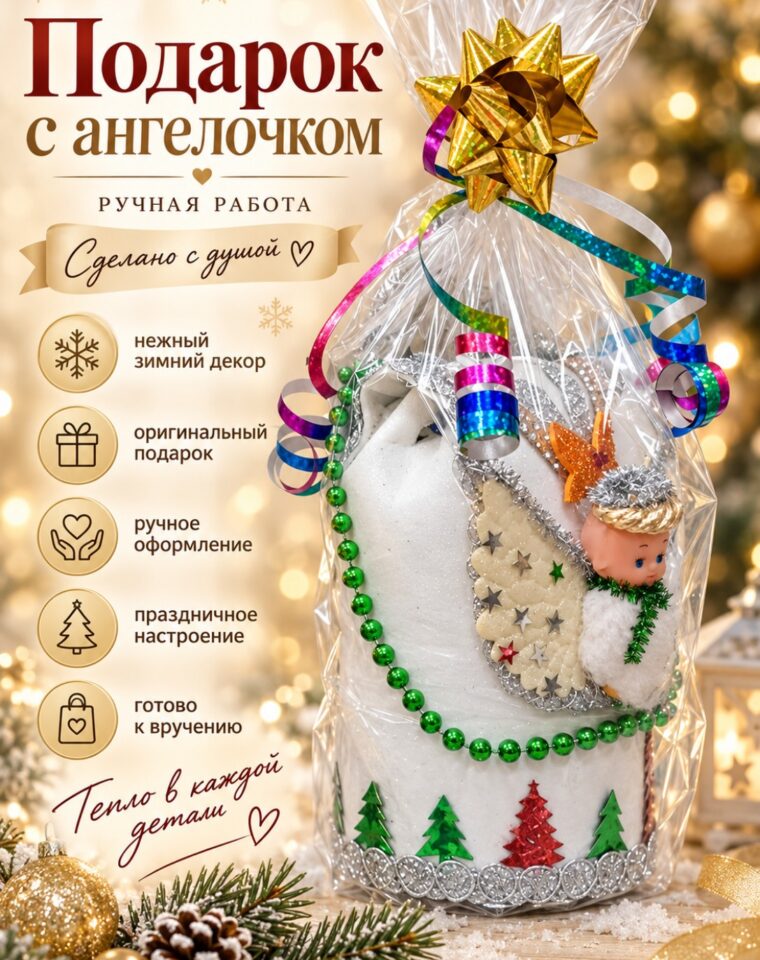 Шкатулка с конфетами «Подарок с ангелочком»
