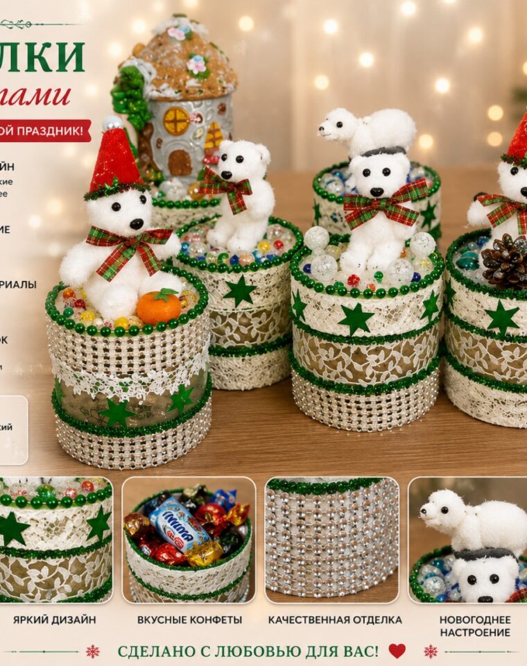 Шкатулки с конфетами «Зимние друзья»