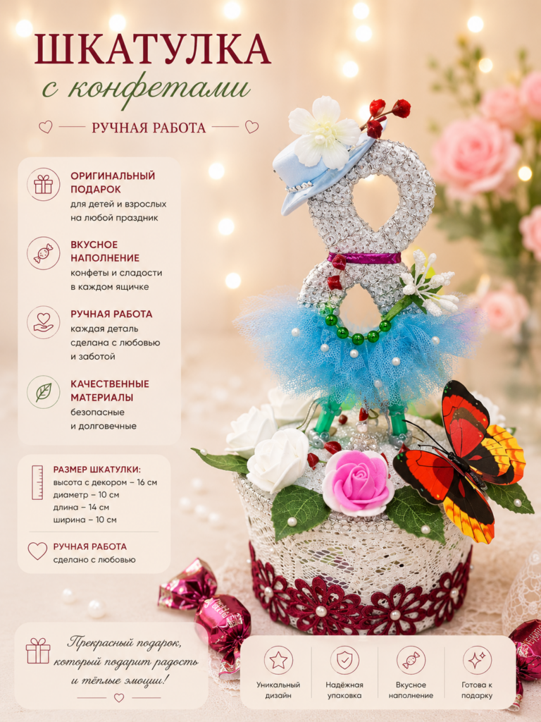 Шкатулки с птицами и цветами — ручная работа, Мастерская Ирины